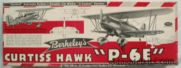 Berkeley 1/16 Curtiss P-6E Hawk Flying Model Airplane Kit plastic model kit